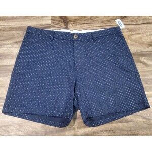 NWT Old Navy Men's Size 38 Blue Dotted Ultimate Slim Shorts Built-In Flex